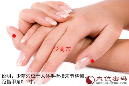 少商穴的准确位置图 少商穴的准确位置图