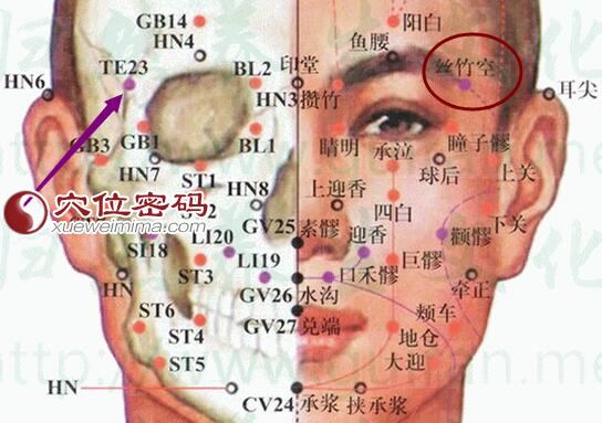 丝竹空穴的准确位置图