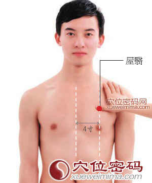 屋翳穴位位置图